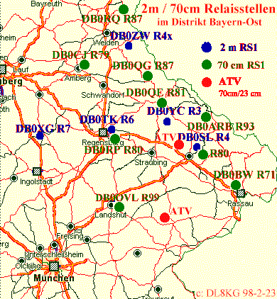 2m und 70cm Relais in Bayern-Ost